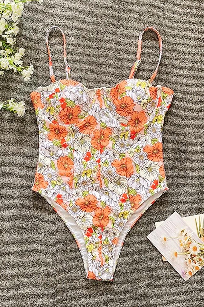 Mois Printed Cutout Swimsuit
