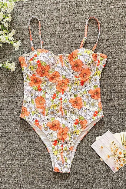 Mois Printed Cutout Swimsuit