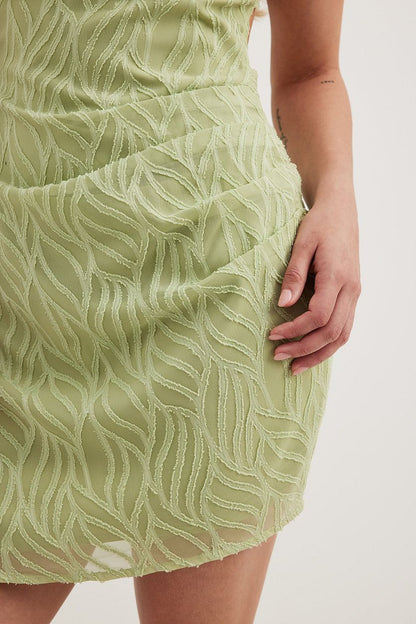 Structured Tie Back Mini Dress in green