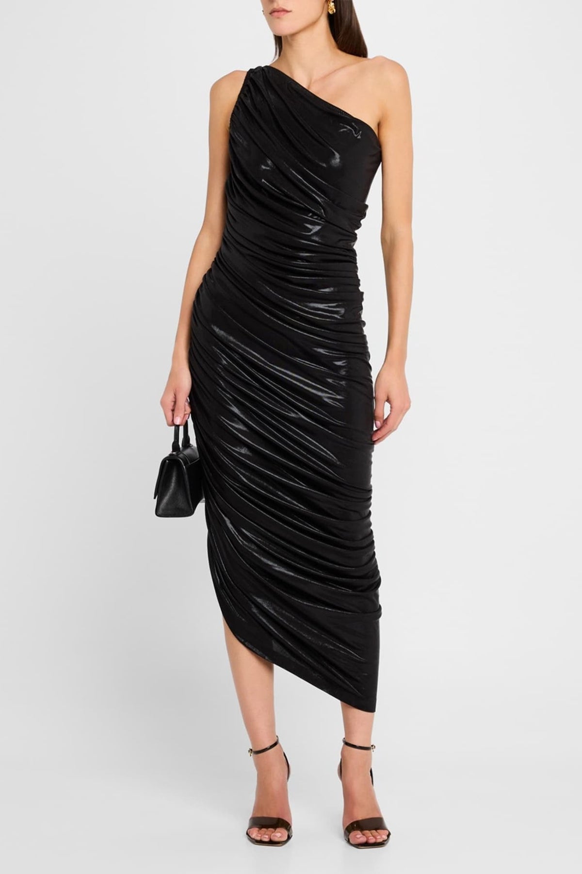 OFF-SHOULDER PLEATED DRESS