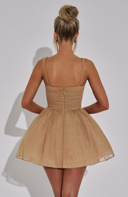 jacqueline Mini Dress - Gold Sparkle