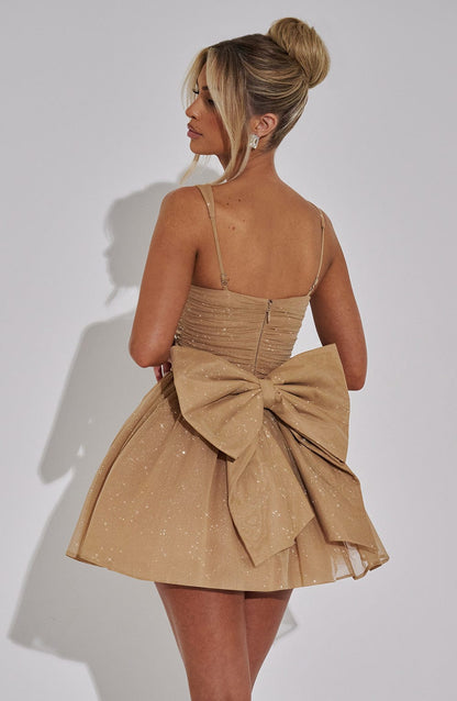 jacqueline Mini Dress - Gold Sparkle