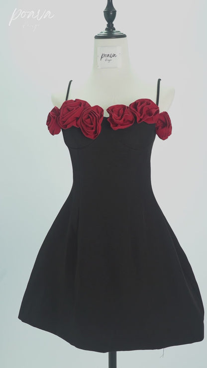 Ronja Spaghetti Flower Mini Dress