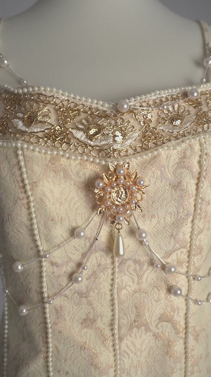 Pearl embellished mermaid midi dress