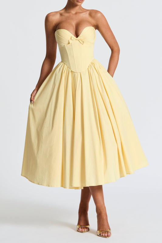 Prim Midi Dress - Lemon