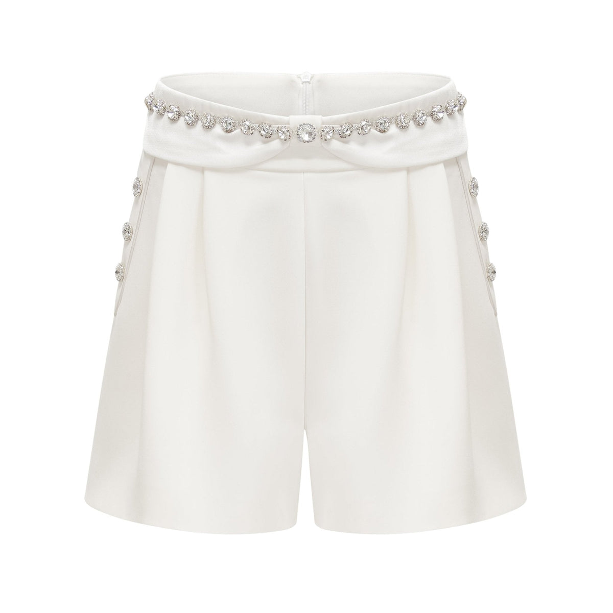 Quilleva embellished cropped jacket & shorts matching set