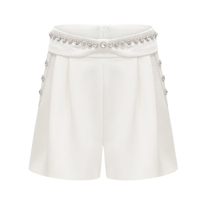 Quilleva embellished cropped jacket & shorts matching set