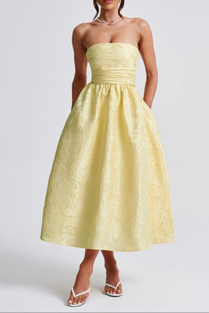 Saoirse Midi Dress - Lemon