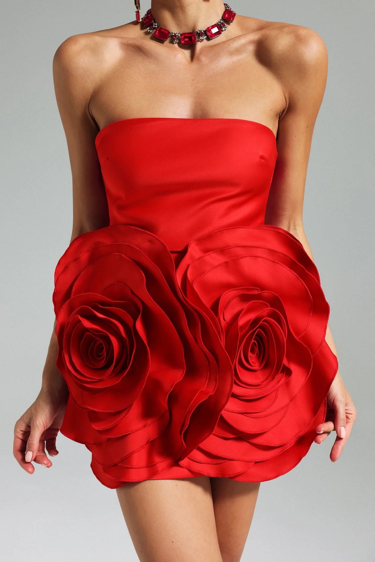 Shaha Floral Strapless Mini Dress