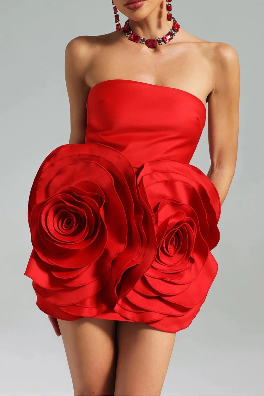 Shaha Floral Strapless Mini Dress