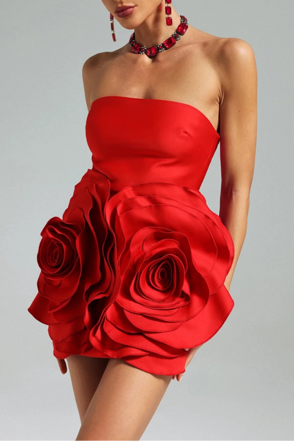 Shaha Floral Strapless Mini Dress