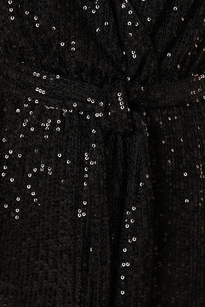 Katherine Sequin Jumpsuit – Black