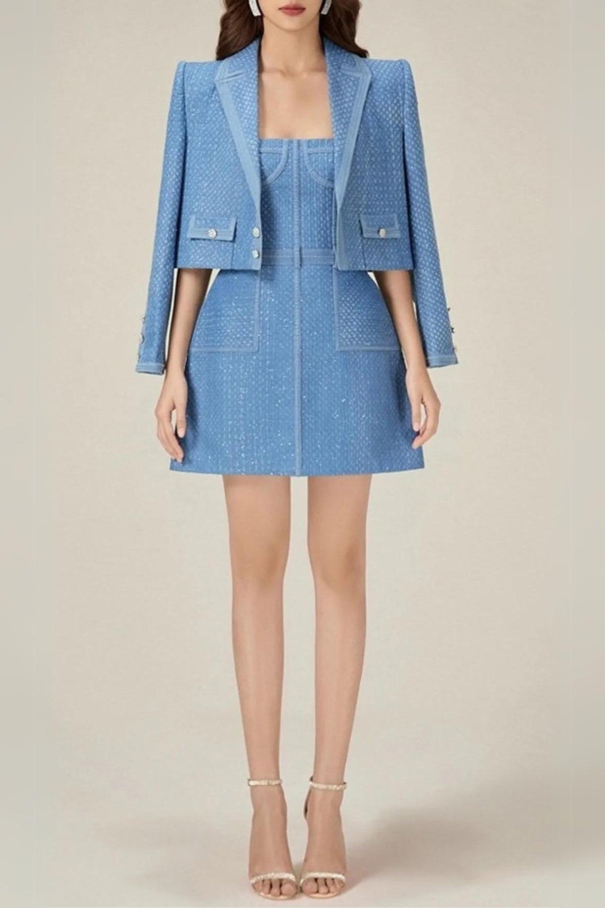GABRIELLA MINI DRESS IN BLUE