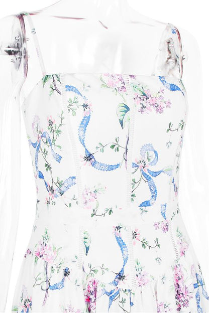 Tasmin Midi Dress - White Floral