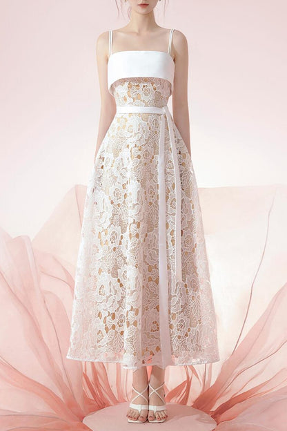 Taurus A-line Camisole Lace Midi Dress