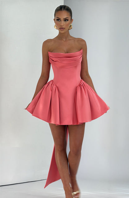 Trinity Mini Dress - Coral Pink