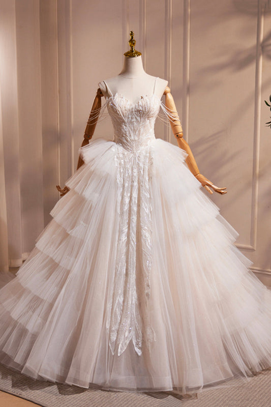 Champagne Spaghetti Straps Dress