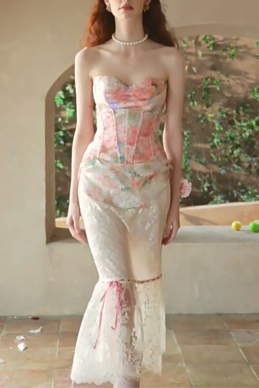 florence Floral Mirror Corset skirt set