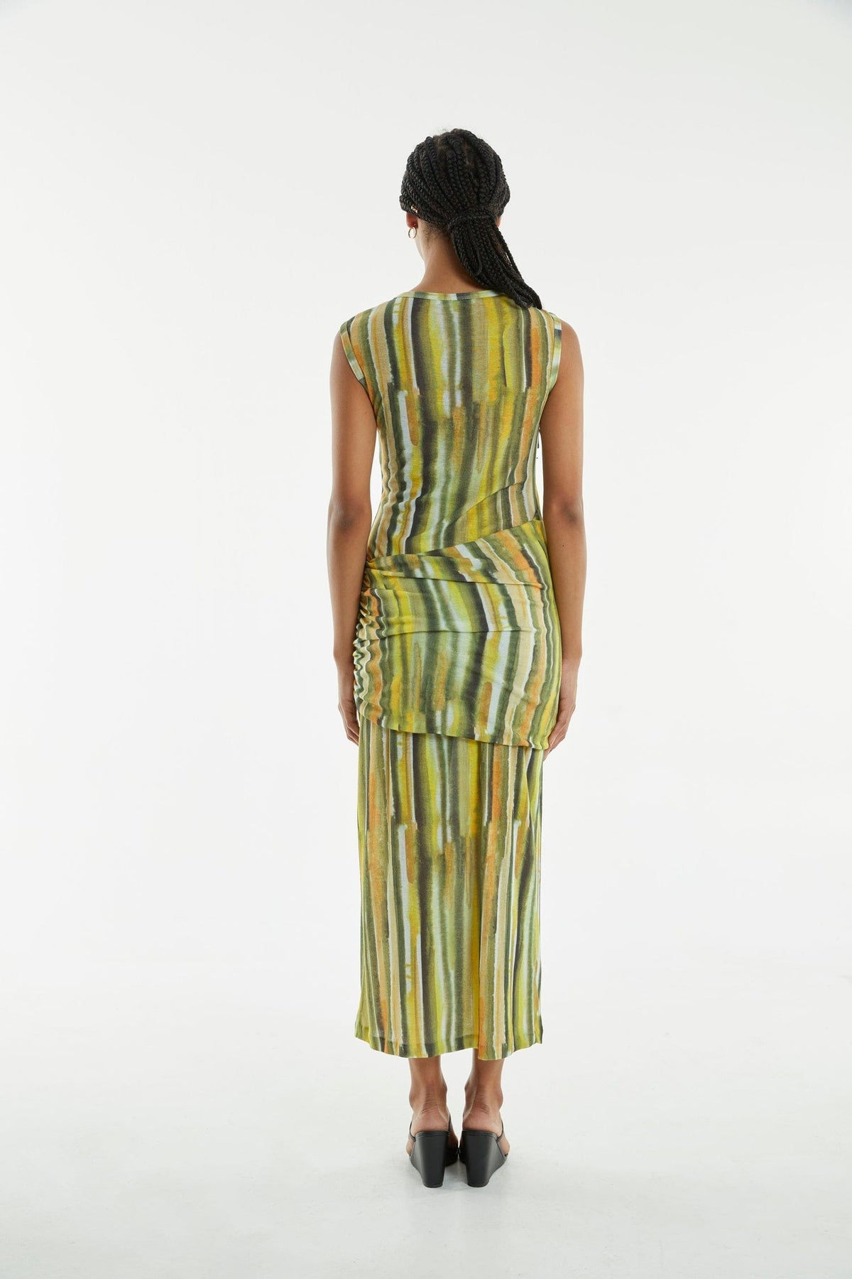 WIND THROUGH TANK DRESS | BRUSH STROKE