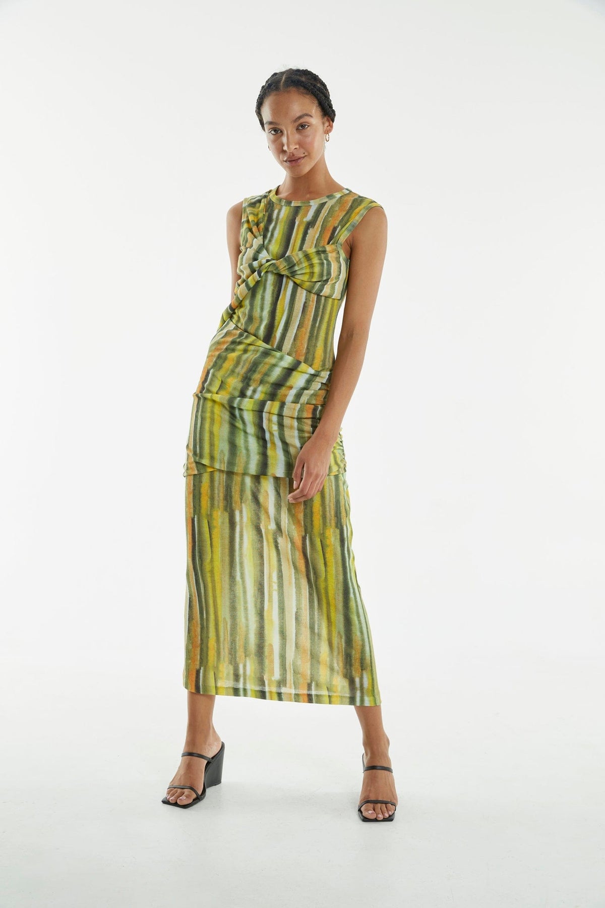 WIND THROUGH TANK DRESS | BRUSH STROKE