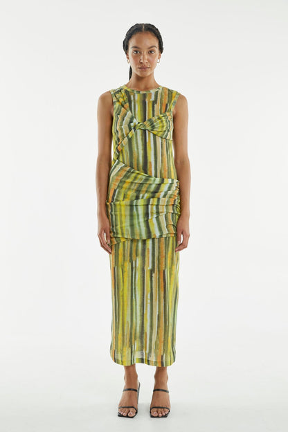 WIND THROUGH TANK DRESS | BRUSH STROKE