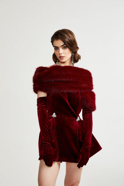 Wivika velvet fur dress
