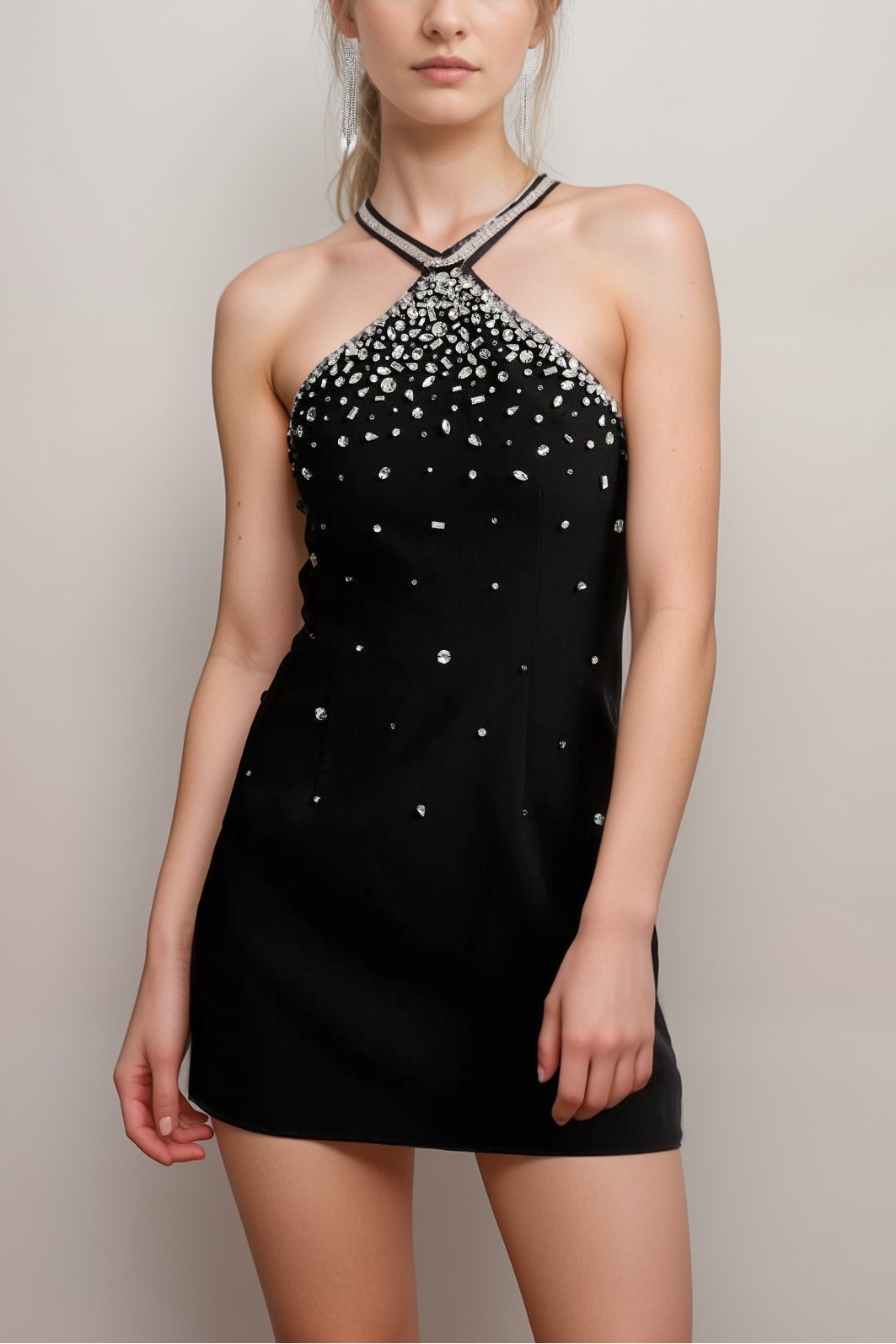 embellished mini dress