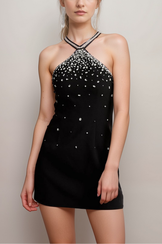embellished mini dress