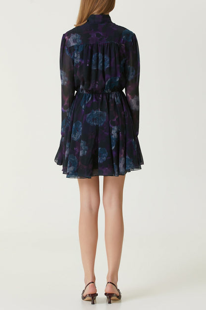 Purple Floral Cocktail mini Dress