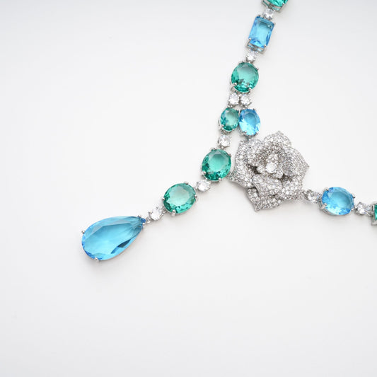 Yvette drop pendant crystal necklace