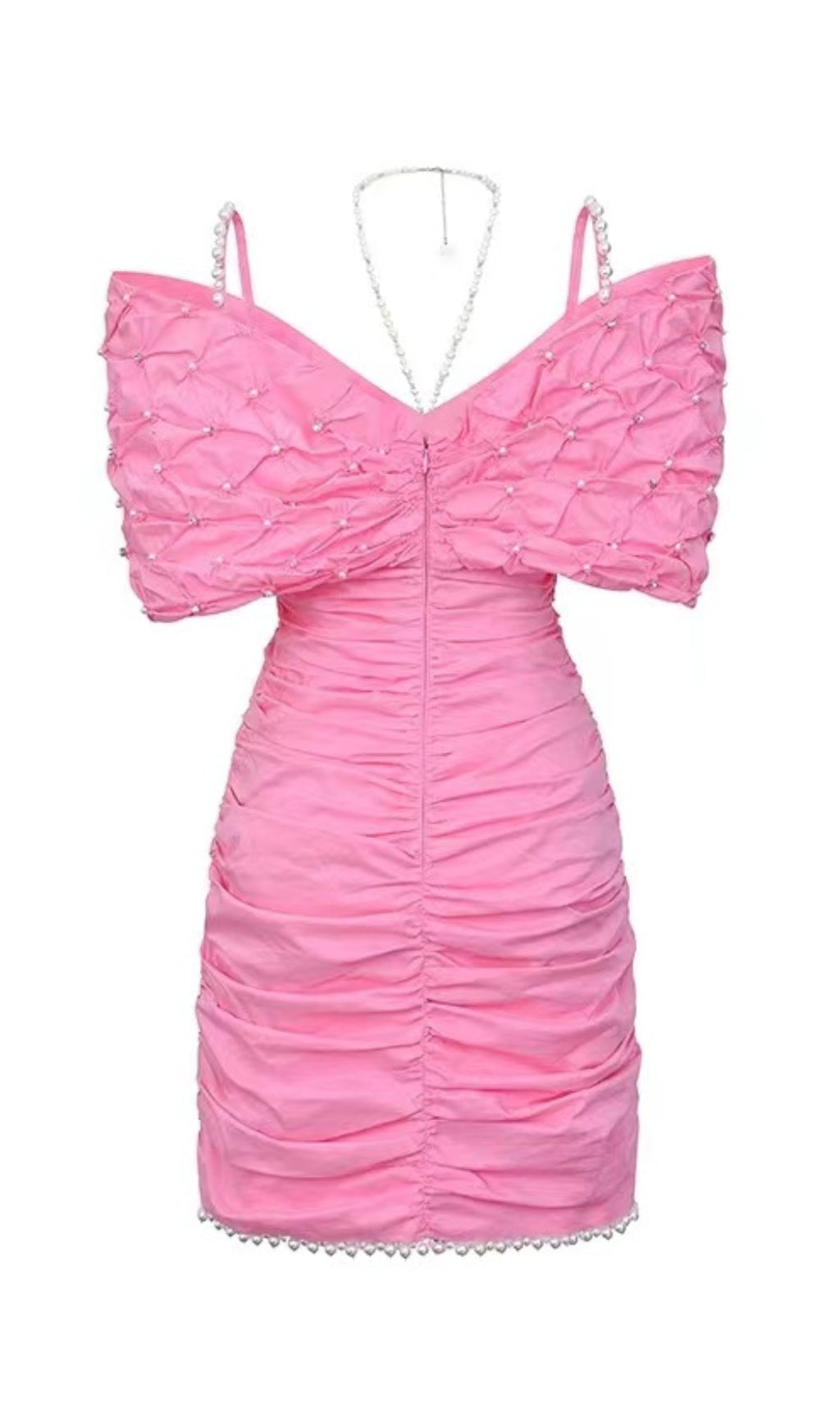 PEARL BOWKNOT MINI DRESS-Dresses-Oh CICI SHOP