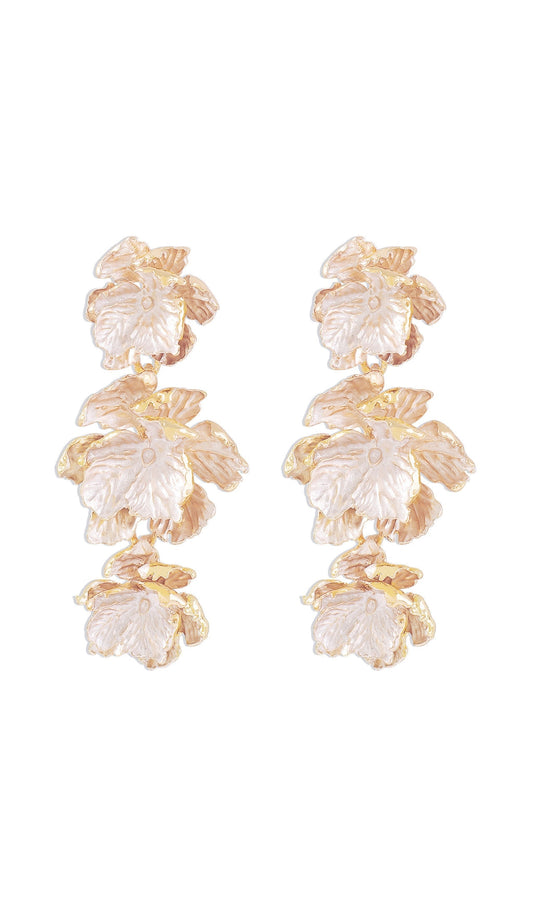 GOLD 3D FLOWER EARRINGS