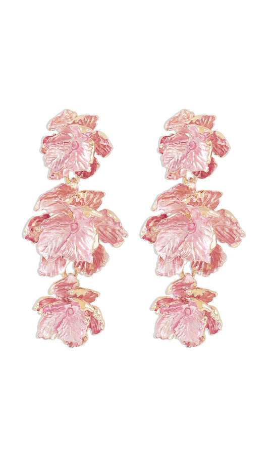 PINK 3D FLOWER EARRINGS
