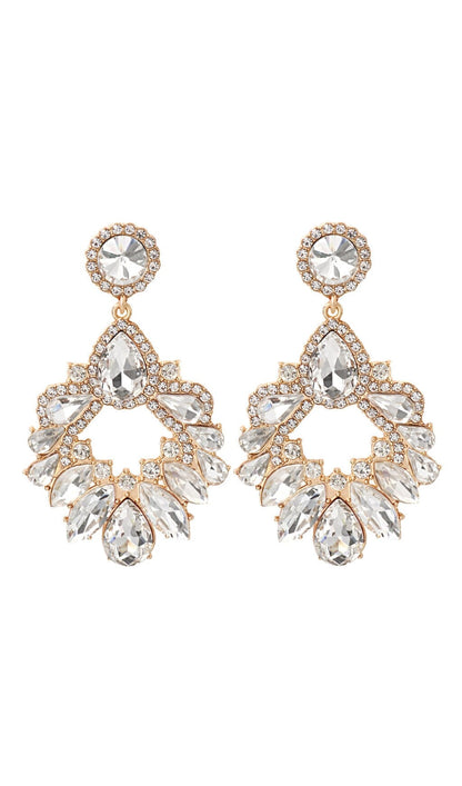 WHITE CRYSTAL CHANDELIER DROP EARRINGS JEWELLERY styleofcb 