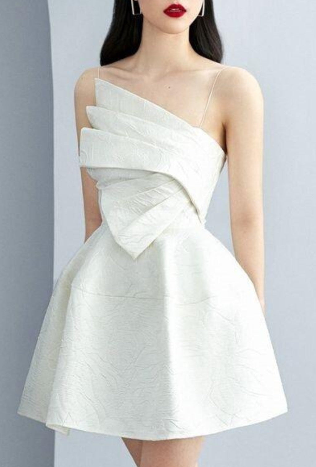 STRAPY HEM MINI DRESS IN WHITE