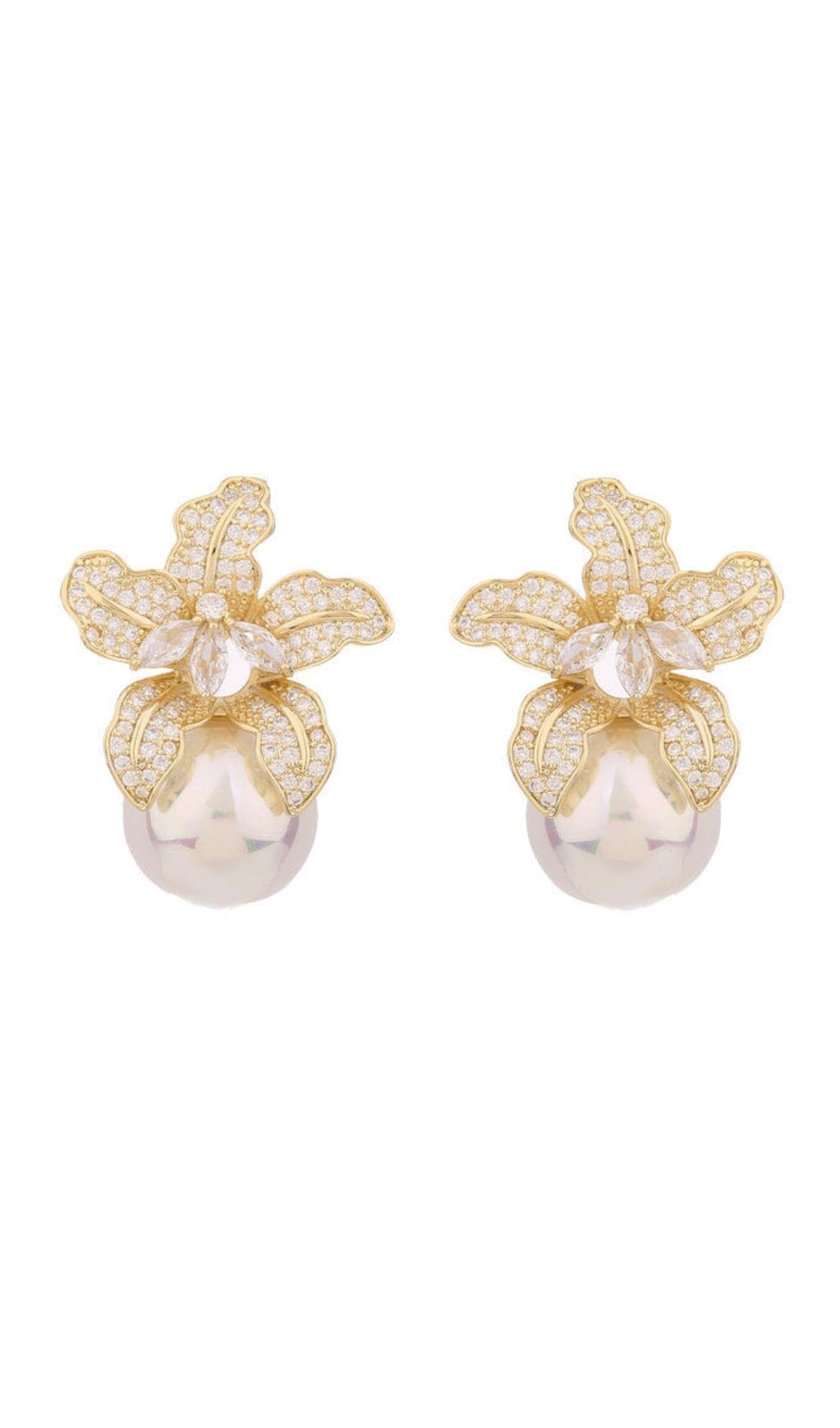 LILY GOLD PEARL EARRINGS Earrings blingmyfriend 