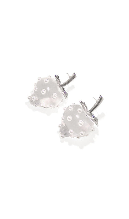 TRANSPARENT STRAWBERRY ACRYLIC EARRINGS