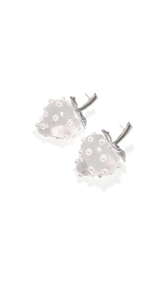 TRANSPARENT STRAWBERRY ACRYLIC EARRINGS