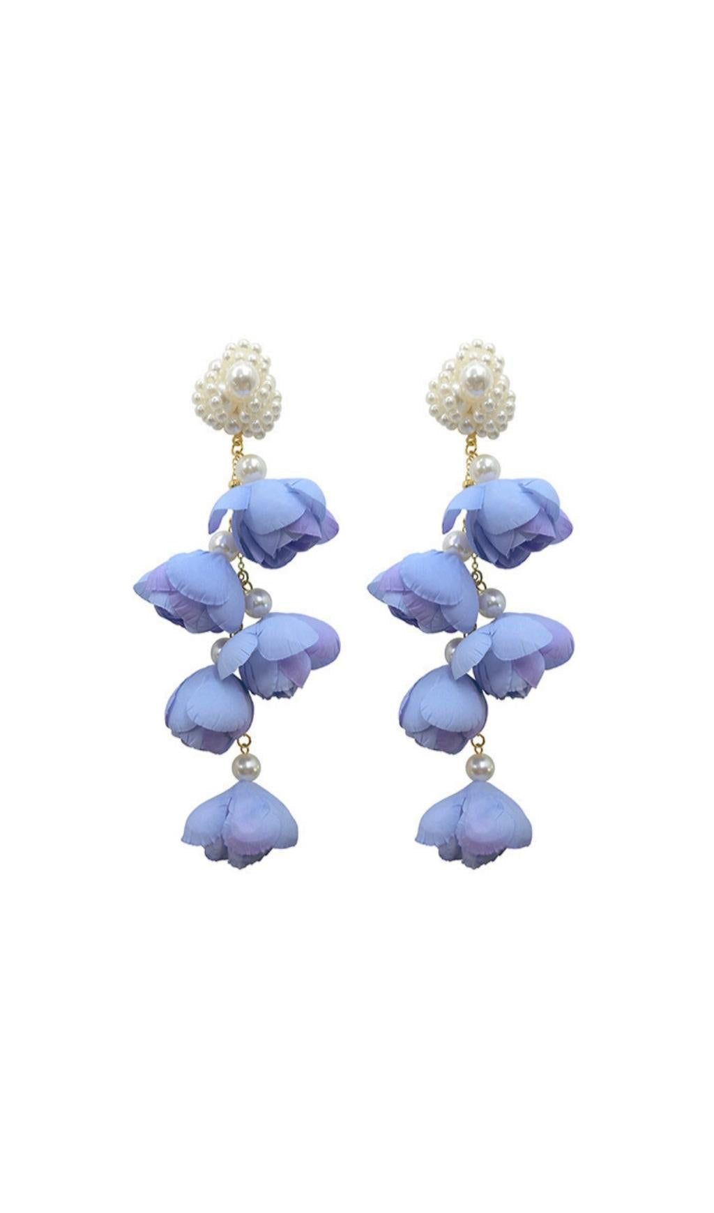 VIOLET PEARL FLOWER EARRINGS