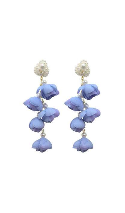 VIOLET PEARL FLOWER EARRINGS