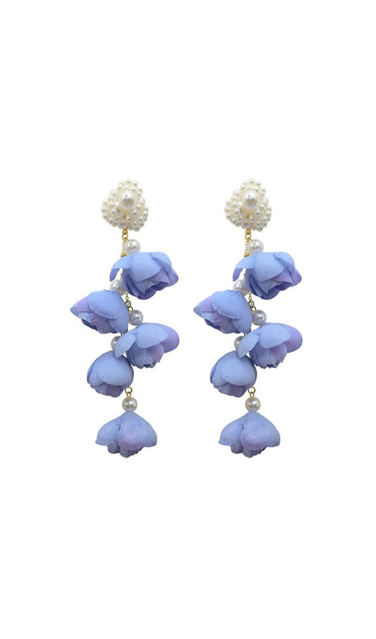 VIOLET PEARL FLOWER EARRINGS