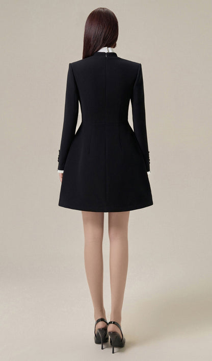 BOW TIE MINI DRESS IN BLACK