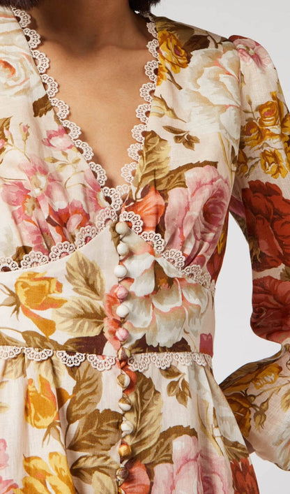 FLORAL-PRINT LINEN PLAYSUIT-Oh CICI SHOP