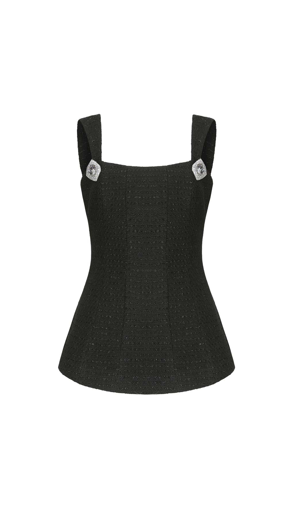 BOW-EMBELLISHED RHINESTONE SET IN BLACK