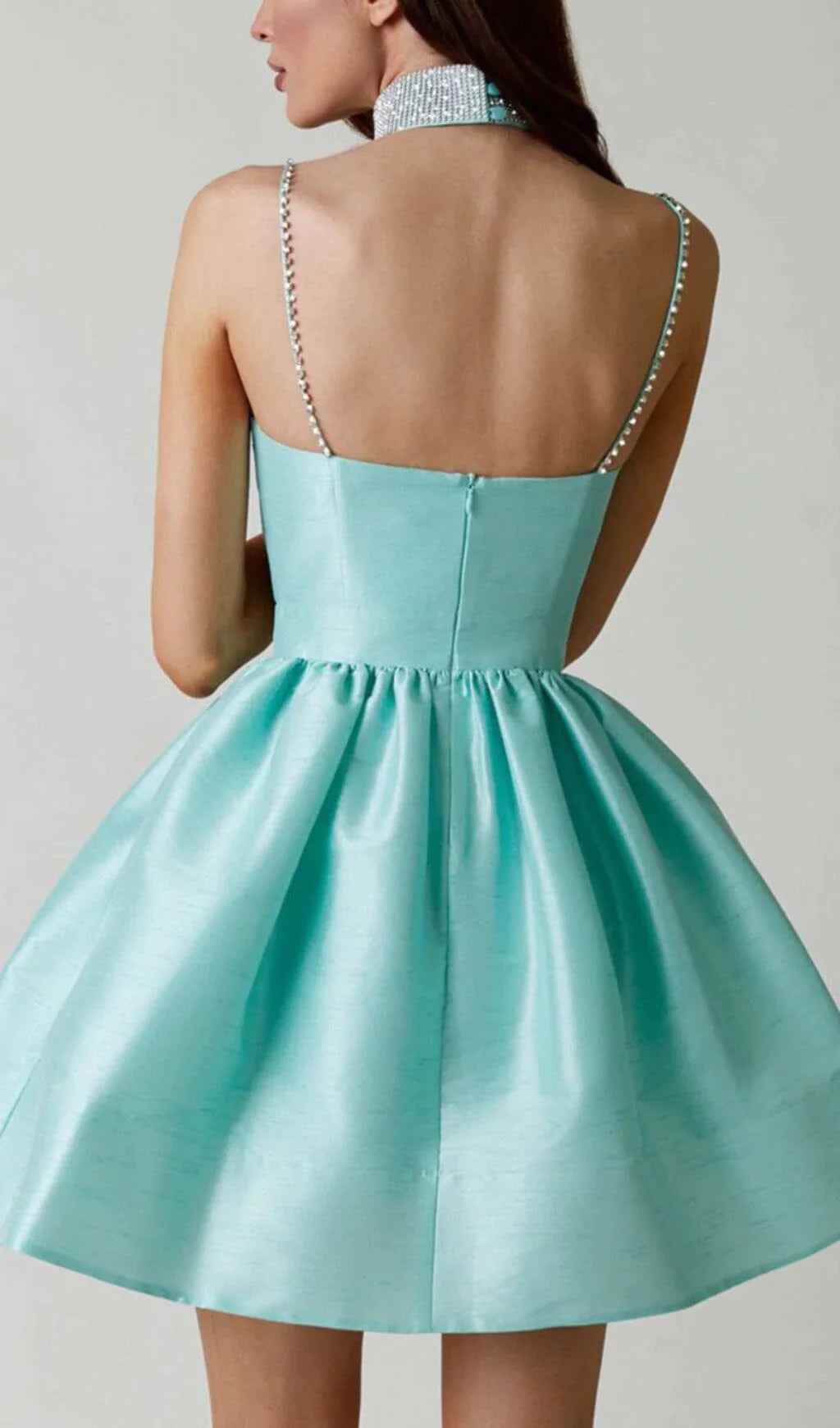 DIAMOND SUSPENDER DRESS IN MINT GREEN-Oh CICI SHOP