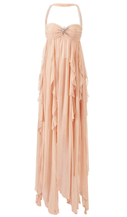 LACE IRREGULAR MIDI DRESS DRESS styleofcb S PINK 