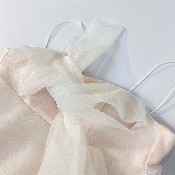 SUSPENDER BOW STRAPLESS SEERSUCKER DRESS IN WHITE-Oh CICI SHOP
